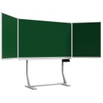 Klappschiebetafel, frei stehend, Stahl grün, 120x200 cm HxB 